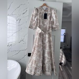 Ellie Makir Floral Patterned Dress with Belt
